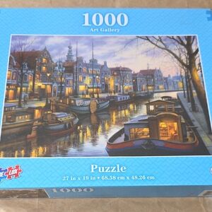 Art Gallery Canal Scene Puzzle - 1000 Pieces - Blue